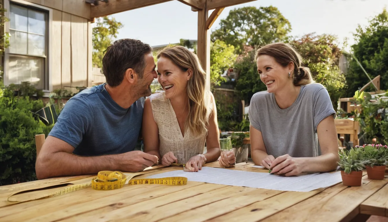 Homeowner reviewing a concrete patio plan in the Pevely area